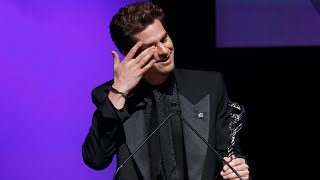 Andrew Garfield in TEARS While Accepting CDGA Award [upl. by Annice410]