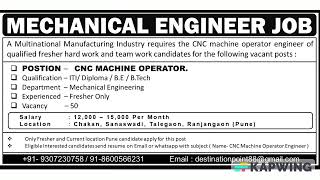 MECHANICAL  CNC OPERATOR [upl. by Orlena]