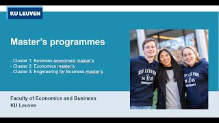 Masters programmes  Faculty of Economics amp Business [upl. by Rogozen]