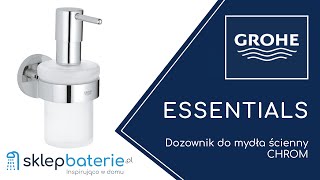 ESSENTIALS Dozownik do mydła ścienny Chrom GROHE 40448001  SklepBateriepl [upl. by Oicnevuj]