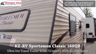 2018 Sportsmen Classic 160QB By KZ RV Video Walkthrough [upl. by Dareece123]