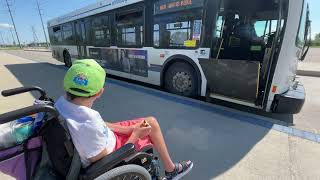 Winnipeg New Flyer City Bus Ramp BusBoyKayden bus busstop busstand newflyer wheelchair [upl. by Annoiek266]