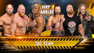 Brock Lesnar Goldberg amp Bobby Lashley vs Jon Moxley Drew Mcintyre amp Edge  Tag Team Match [upl. by Nollie862]