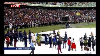 Senzo Meyiwas body arrives at Moses Mabhida stadium in Durban [upl. by Nidia]