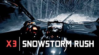 Snowstorm Thrills with the CanAm X3 Turbo DS RR  POV [upl. by Erbma]