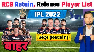 IPL 2022 RCB Retain And Released Player List  RCB New Captain  IPL 2022 Mega Auction [upl. by Gelasius743]