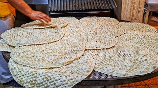 wowBaking 5600 lavash breads in one day  Baking lavash in an Iranian bakery [upl. by Gavini]