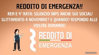 REM E 4 RATA SILENZIO INPS ANCHE SUI SOCIAL SLITTAMENTO A NOVEMBRE QUANDO RISPONDO ALLE DOMANDE [upl. by Aehcsrop]