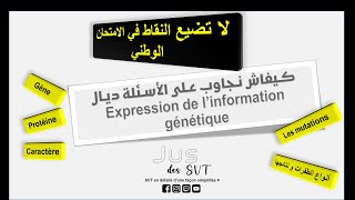 Expression de linformation génétique كيفاش تجاوب على تمارين  Relation gène protéine caractère [upl. by Norval108]