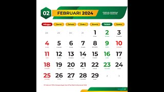 Kalender Masehi Februari 2024 dan Hari Libur [upl. by Kosey]