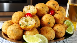 BOLINHO DE BACALHAU faça em casa e você vai ECONOMIZAR muito [upl. by Ail]