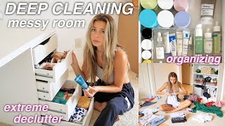 DEEP CLEANING MY MESSY ROOM extreme organization [upl. by Anide146]