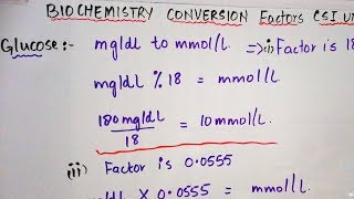 Biochemistry conversion factors to SI units Easy way to remember [upl. by Trainor320]