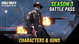 Season 3 Battle Pass Characters amp Guns Characters COD Mobile  S3 CODM Trailer [upl. by Garrot]