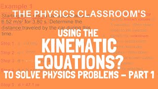 Using the Kinematic Equations to Solve Problems  Part 1 [upl. by Assirehs661]