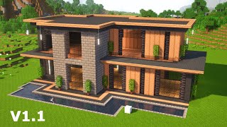 v11 Beautiful Modern House🏠 Minecraft Tutorial [upl. by Derna493]