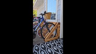 DIY Bike Rack  Free Woodworking Plan [upl. by Einaej649]