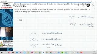 TEMA 1 ALCANOS  EJERCICIO 13 DIBUJAR ISÓMEROS DE FÓRMULAi C6H14 ii C7H16 i C5H10 ii C6H12 [upl. by Seugram791]