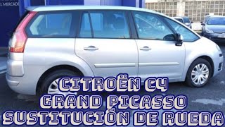 Sustitución de rueda en Citröen C4 Grand Picasso [upl. by Aldarcy]