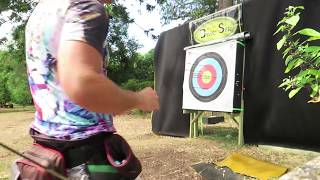 100 yards how to sight in a compound bow for 100 yard [upl. by Santini]