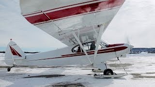 1st time Ski Flying  Super Cub  Tail Wheel Conversion Training  POV [upl. by Mackintosh447]