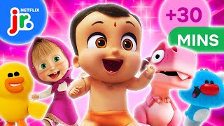 MEGA Cartoon Compilation 30 Minutes 🎬✨ Bad Dinosaurs Mighty Little Bheem amp More  Netflix Jr [upl. by Elbertine]