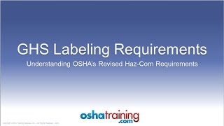 Free OSHA Training Tutorial  Understanding the GHS Labeling System [upl. by Eugirne]