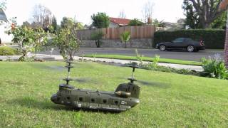 Chinook RC Helicopters Maiden Takeoff  and Crash [upl. by Grane]