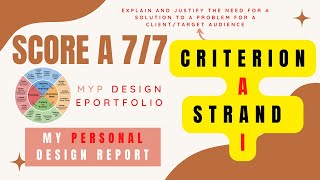 IB MYP Design ePortfolio Report Criterion A Strand i Walkthrough [upl. by Past]