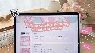 ✏️ notion weekly planner💡tutorial  free template [upl. by Gnohp94]