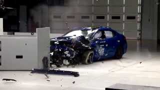 IIHS  2015 Subaru WRX  small overlap crash test  GOOD EVALUATION [upl. by Yoko]