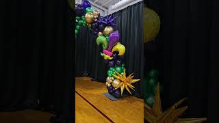 Mardi Gras Themed Balloon Garland Arch For Oak Hall Homecoming dance balloondelivery mardi gras [upl. by Limbert]