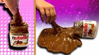 How to make Nutella Slime DIY slime recipe you can eat No glue [upl. by Hippel]