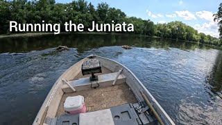 Juniata River  4028 Yamaha jet 14 ft Vbottom runs from spot to spot [upl. by Ardnosal]