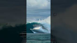 Cruise Ship Battling Enormous Waves Completely Submerged in Water scaryocean cruise ocean [upl. by Leith]