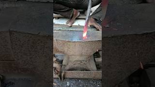 FORGING A FLAT CHISEL MAKING TWINBROTHERSBLACKSMITH KNIFE BILLHOOK SHORTS ARUVA AXE INDIA [upl. by Dahraf]