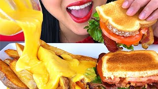 ASMR CHEESY FRIES amp BLT SANDWICH NO TALKING EATING SOUNDS  ASMR Phan [upl. by Zilber96]