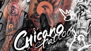 CHICANO TATTOO  TIMELAPSE  PROCESS  TUTORIAL  HOWTO  MAKING  INKED  ARTIST  2024  ART [upl. by Ethelyn372]