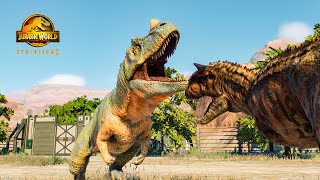 Epic Battle Ceratosaurus Vs Carnotaurus  Jurassic World Evolution 2 [upl. by Notnerb288]