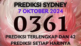 PREDIKSI SIDNEY HARI INI 7 OKTOBER 2024  BOCORAN SYDNEY MALAM INI  RUMUSAN SDY JITU TERBARU [upl. by Stinky]