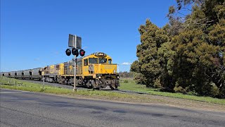 TasRail 2001 2054 46 Coal train crossing Evandale Road [upl. by Roumell192]