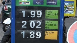 Carburant  le prix du super sans plomb dépasse les 2 euros à Paris [upl. by Anailuig]