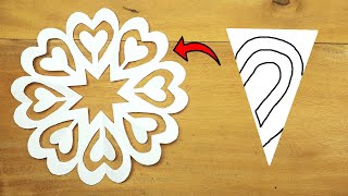 Paper Cutting Snowflake For Christmas  DIY Paper Christmas Decorations  Easy Paper Crafts [upl. by Astor]