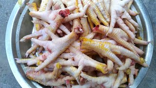 Murgir pa ranna  Village Foodlegs pesschicken leg  chicken feet recipe [upl. by Atterahs]