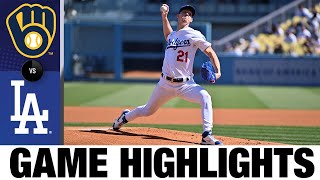 Brewers vs Dodgers Game Highlights 10321  MLB Highlights [upl. by Zohar540]