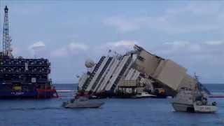 Costa Concordia Parbuckling in 90 Seconds [upl. by Dorreg537]