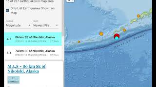 Breaking Magnitude 6 8 Earthquake Nikolski Alaska Aleutian Islands [upl. by Akemahc]