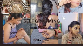 Self Grooming tips😍 face pack amp body care amp Hair care amp Mini manicure [upl. by Parcel156]