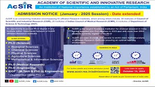 AcSIR PhD Admission 2025  Last Date Again Extended  Apply Now [upl. by Bergeron]