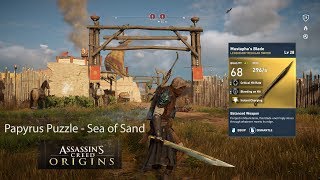 Assassins Creed Origins  Legendary Mustaphas Blade  Sea of Sand Papyrus [upl. by Oiram552]